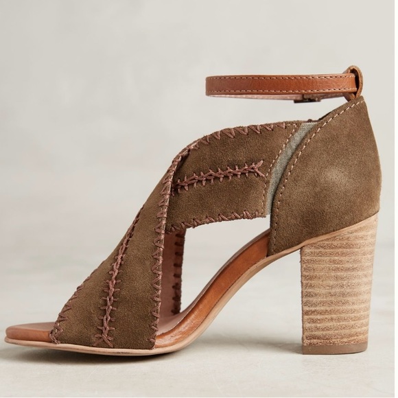 Seychelles Whipstitch Party Up Heals in Olive Suede - Picture 8 of 9